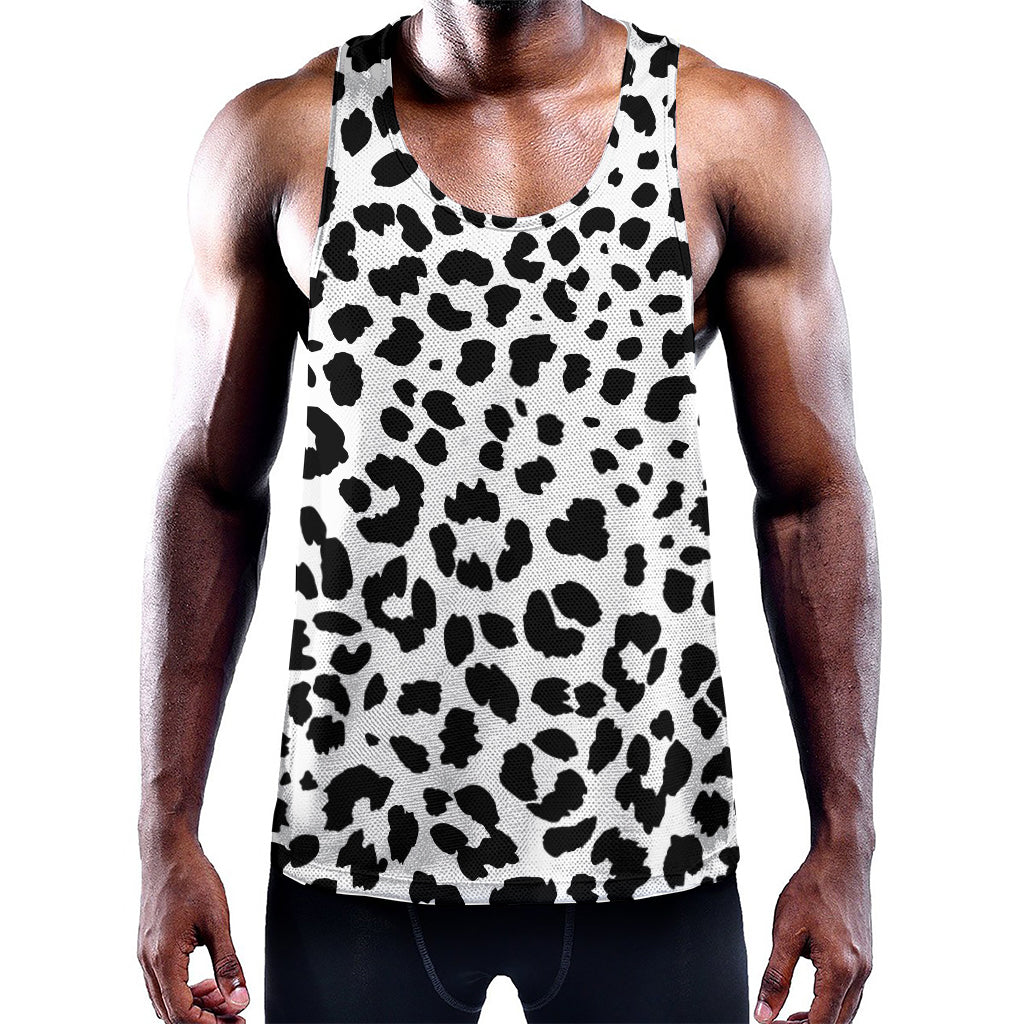 Black And White Jaguar Pattern Print Training Tank Top