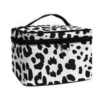 Black And White Jaguar Pattern Print Travel Makeup Bag