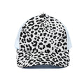 Black And White Jaguar Pattern Print White Mesh Trucker Hat