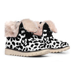 Black And White Jaguar Pattern Print Winter Boots