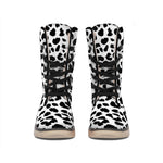 Black And White Jaguar Pattern Print Winter Boots