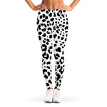 Black And White Jaguar Pattern Print Women's Leggings