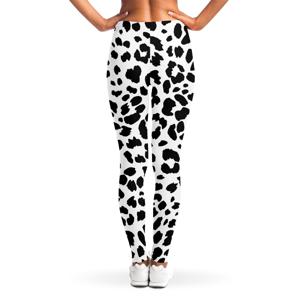 Black And White Jaguar Pattern Print Women's Leggings