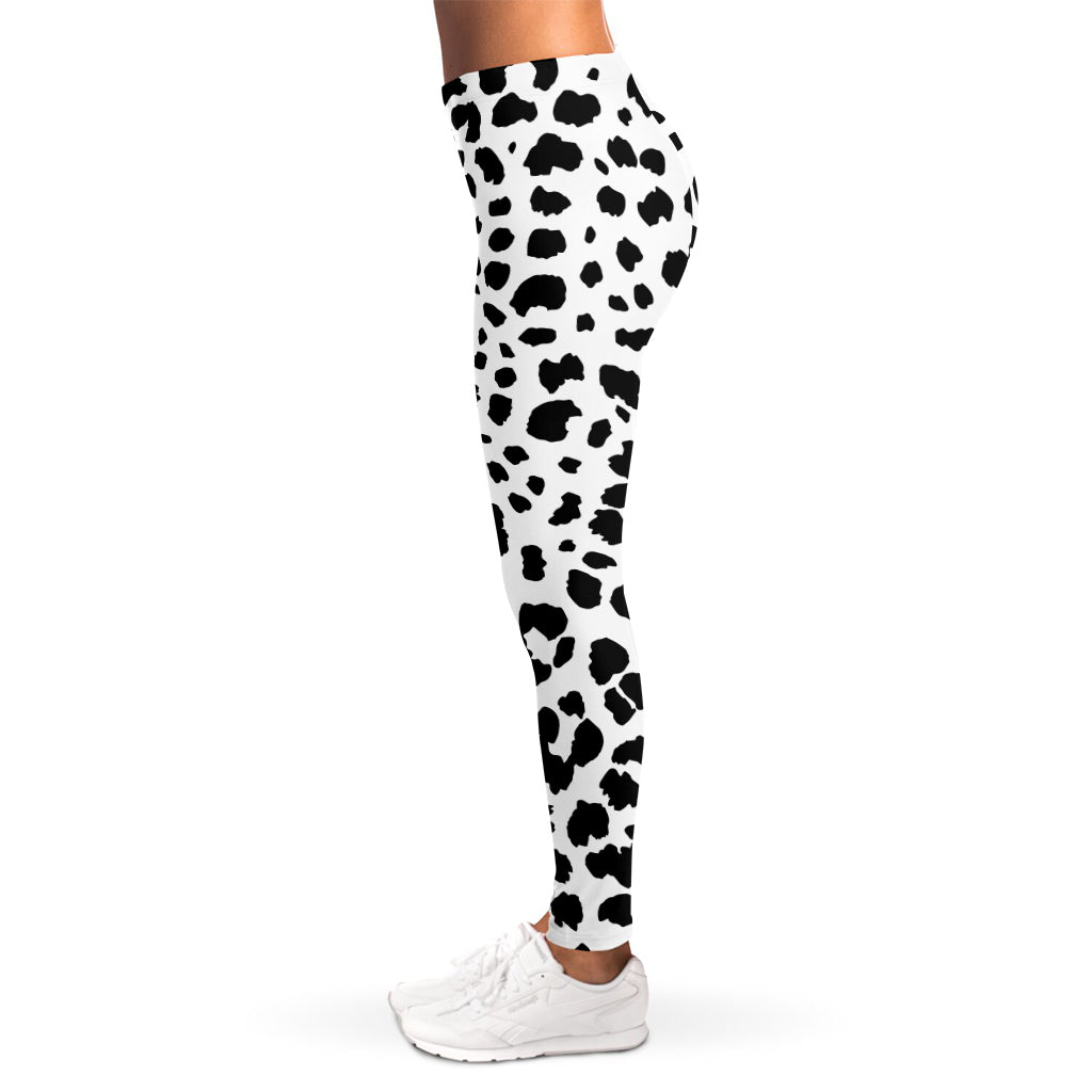 Black And White Jaguar Pattern Print Women's Leggings