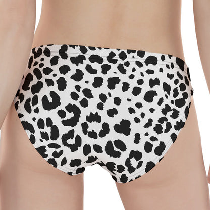 Black And White Jaguar Pattern Print Women's Panties