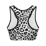 Black And White Jaguar Pattern Print Women's Sports Bra