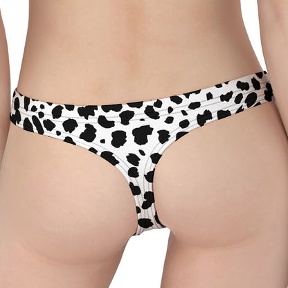 Black And White Jaguar Pattern Print Women's Thong