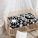 Black And White Japanese Yin Yang Print Baby Crib Sheet