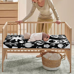 Black And White Japanese Yin Yang Print Baby Crib Sheet
