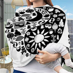 Black And White Japanese Yin Yang Print Baby Seat Cover