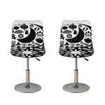 Black And White Japanese Yin Yang Print Bar Stool Covers