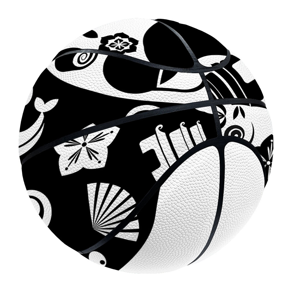 Black And White Japanese Yin Yang Print Basketball
