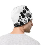 Black And White Japanese Yin Yang Print Beanie