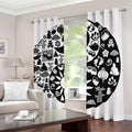 Black And White Japanese Yin Yang Print Dimout Grommet Curtains