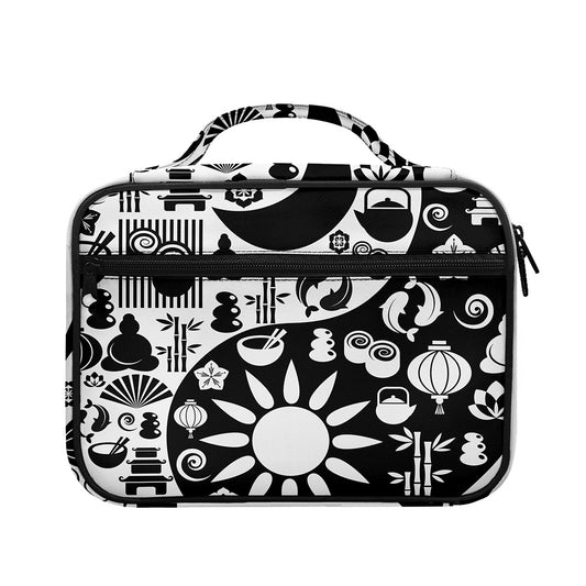 Black And White Japanese Yin Yang Print Briefcase Bible Bag