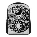 Black And White Japanese Yin Yang Print Casual Backpack