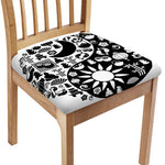 Black And White Japanese Yin Yang Print Chair Cushion Cover