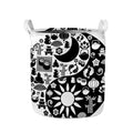 Black And White Japanese Yin Yang Print Collapsible Laundry Basket