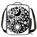 Black And White Japanese Yin Yang Print Crossbody Lunch Bag