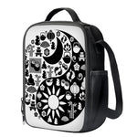 Black And White Japanese Yin Yang Print Crossbody Lunch Bag