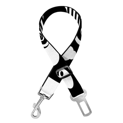 Black And White Japanese Yin Yang Print Dog Seat Belt