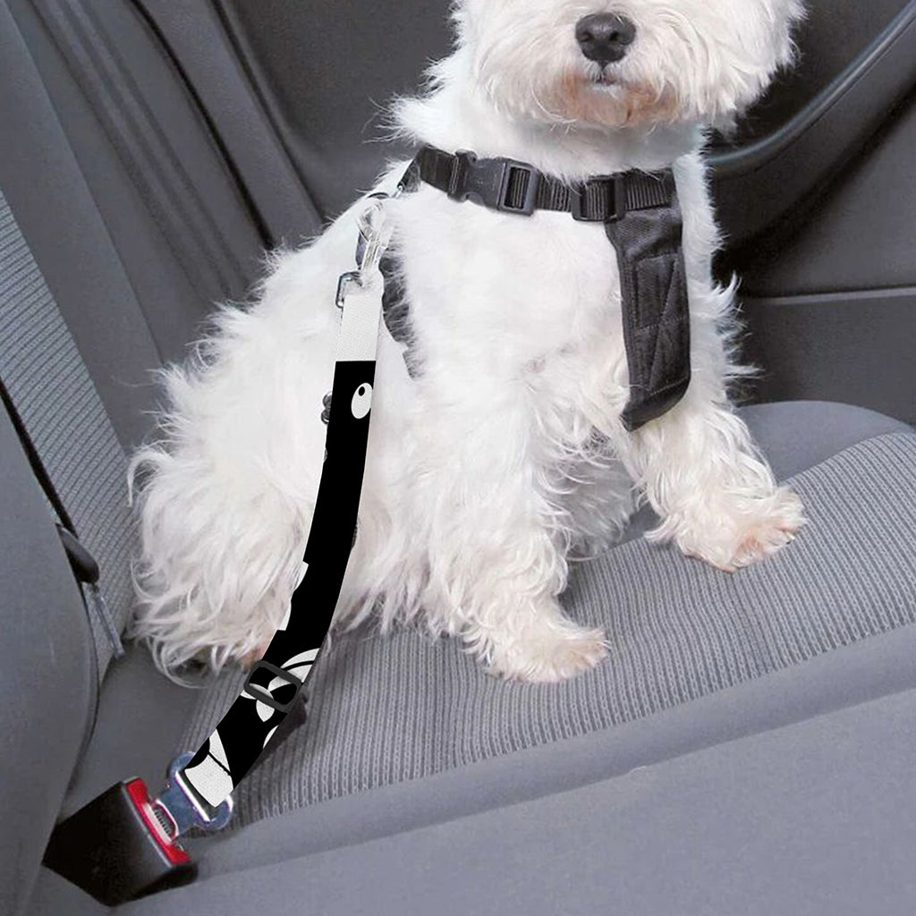 Black And White Japanese Yin Yang Print Dog Seat Belt