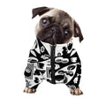Black And White Japanese Yin Yang Print Dog Zip Up Jacket