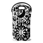 Black And White Japanese Yin Yang Print Double Neoprene Wine Tote