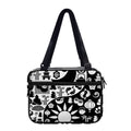 Black And White Japanese Yin Yang Print Double Strap Bible Bag