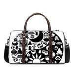 Black And White Japanese Yin Yang Print Duffle Bag