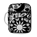 Black And White Japanese Yin Yang Print Front Pocket Bible Bag