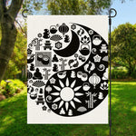 Black And White Japanese Yin Yang Print Garden Flag