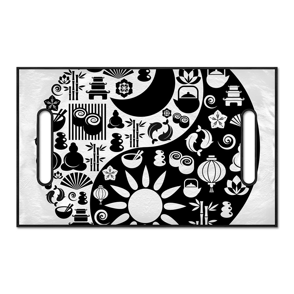 Black And White Japanese Yin Yang Print Golf Cart Seat Cover