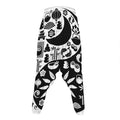 Black And White Japanese Yin Yang Print Hammer Pants