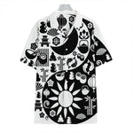 Black And White Japanese Yin Yang Print Hawaiian Shirt