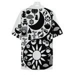 Black And White Japanese Yin Yang Print Hawaiian Shirt