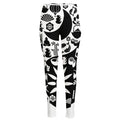 Black And White Japanese Yin Yang Print High-Waisted Pocket Leggings