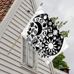 Black And White Japanese Yin Yang Print House Flag
