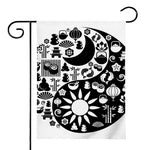 Black And White Japanese Yin Yang Print House Flag