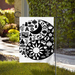 Black And White Japanese Yin Yang Print House Flag