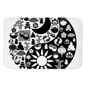 Black And White Japanese Yin Yang Print Indoor Door Mat