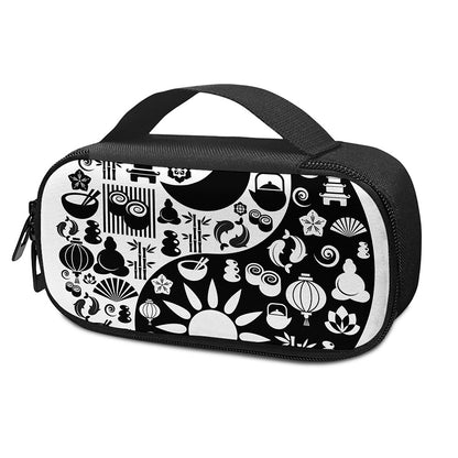 Black And White Japanese Yin Yang Print Insulin Cooler Travel Case