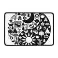 Black And White Japanese Yin Yang Print Kitchen Mat