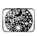 Black And White Japanese Yin Yang Print Laptop Sleeve