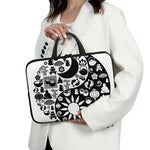 Black And White Japanese Yin Yang Print Laptop Sleeve With Handle