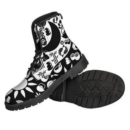 Black And White Japanese Yin Yang Print Backpack