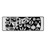 Black And White Japanese Yin Yang Print Long Kitchen Mat