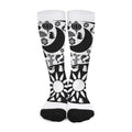 Black And White Japanese Yin Yang Print Long Socks