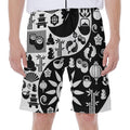 Black And White Japanese Yin Yang Print Men's Beach Shorts