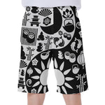 Black And White Japanese Yin Yang Print Men's Beach Shorts